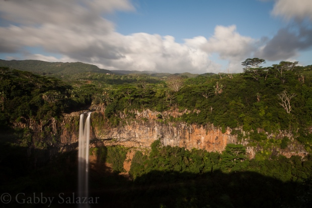 Chamaral Waterfall in the late evening, Black River, Mauritius. 